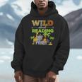 Wild About Reading Books Reader Librarian Wild Animals Lover Men Hoodie