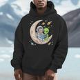 Women's Astronaut Reading Book With Alien Moon Space Astronomy Men Hoodie Women's Astronaut Reading Book With Alien Moon Space Astronomy Men Hoodie
