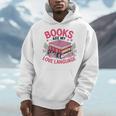 Books Are My Love Language Retro Bookworm Flowers Valentine Men Hoodie Books Are My Love Language Retro Bookworm Flowers Valentine Men Hoodie