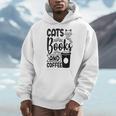 Cats Books And Coffee Kitty Cat Lover Men Hoodie