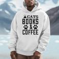 Cats Books And Coffee Reading Men Hoodie
