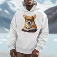 Cute Dog Corgi Reading Book Men Hoodie