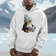 Cute Penguin Reading Book Faux-Crochet Print Men Hoodie Cute Penguin Reading Book Faux-Crochet Print Men Hoodie