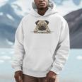 Cute Pug Dog Reading Book Love To Read Men Hoodie