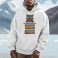 Cute Raccoon Reading On Pile Of Books Men Hoodie Cute Raccoon Reading On Pile Of Books Men Hoodie