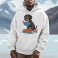 Dachshund Dog With Glasses Reading Book Librarian Men Hoodie Dachshund Dog With Glasses Reading Book Librarian Men Hoodie