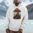 Floral Mushroom Skeleton Reading Books Gothic Humor Men Hoodie