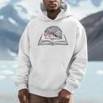 Intellectual Hedgehog Reading Book Literature Men Hoodie