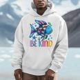 Kids Be Kind Rainbow Scale Fish Teacher Reading Book Toddler Men Hoodie