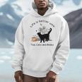 Life Is Better With Tea Cats And Books Cat Sayings Men Hoodie Life Is Better With Tea Cats And Books Cat Sayings Men Hoodie