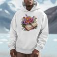 Open Book With Colorful Flowers For Readers Men Hoodie Open Book With Colorful Flowers For Readers Men Hoodie