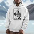 The Reader Tarot Card Skeleton Reading Book Books Men Hoodie