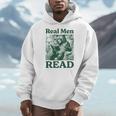 Real Men Read Cute Bear Tea Book Lover Men Boys Reading Premium Tri-Blend Men Hoodie
