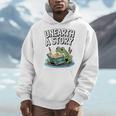 Unearth a Story Frog Reading a Book Summer 2026 Premium Tri-Blend Men Hoodie