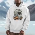 Vintage Ghost Reading Book Pumpkins Goth Halloween Teachers Men Hoodie