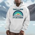 Vintage Retro Style Rainbow Take a Look It's In a Book Read Men Hoodie Vintage Retro Style Rainbow Take a Look It's In a Book Read Men Hoodie
