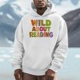 Wild About Reading Book Animal Teacher Children's Book Lover Men Hoodie Wild About Reading Book Animal Teacher Children's Book Lover Men Hoodie