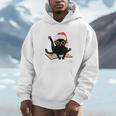 Witchy Book Lover Christmas Cat Reading Mystic Bookworm Men Hoodie