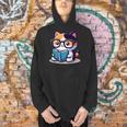 Adorable Book Lover Calico Cat With Reading Glasses Cute For Men Women Kids Men Hoodie Adorable Book Lover Calico Cat With Reading Glasses Cute For Men Women Kids Men Hoodie