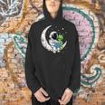 Astronaut Alien Reading Book Moon Space Men Hoodie