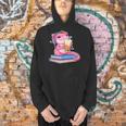 Axolotl With Strawberry Matcha And Books Men Hoodie