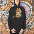 Baby Crocodile Small Book Reading Reptile Graphic Portrait Men Hoodie
