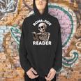Bonafide Reader Cute Skeleton Reading a Book Lover Bookish Men Hoodie