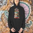 Book Stack With Flowers Reading Lover Bookish Men Hoodie