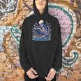 Bookish Skeleton Reading In Wildflowers Book Lover Bookworm Men Hoodie