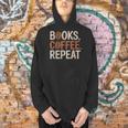 Books Coffee Repeat Librarian Book Lover Men Hoodie
