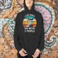 I Like Books And Maybe 3 People Vintage Retro Book Lover Men Hoodie
