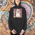 Boooks Halloween Ghost Pun Boo Books Groovy Ghost Men Hoodie