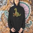 Brachiosaurus Dinosaur Reading Book Nerd Men Hoodie