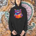 Cat Book Shirt Colorful Cat Reading Book Men Hoodie