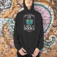 Cat Read Book Reader Reading Librarian Men Hoodie