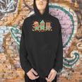 Christmas Library Gingerbread Man Books Lover Bookworm Men Hoodie