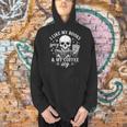 Coffee Skeleton I Like My Books Spicy And My Coffee ICY Men Hoodie