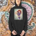 The Crimson Crescent 90s Retro Comic Book Superheroine Art Men Hoodie