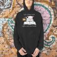 Cute Cat Book Reading Coffee Men Hoodie