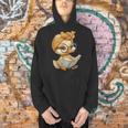 Cute Duckling Reading Book With Men Hoodie