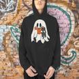 Cute Ghost Cat Reading Book Spooky Season Halloween Costume Men Hoodie Cute Ghost Cat Reading Book Spooky Season Halloween Costume Men Hoodie