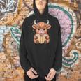 Cute Highland Cow Reading Book Men Hoodie