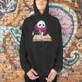 Cute Panda With Book And Hot Cocoa Reading Men Hoodie