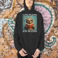 Cute Sloth Reading Book School Librarian Teacher Student Men Hoodie