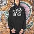 Easily Distracted By Books And Dogs Dog Parent Bibliophile Men Hoodie