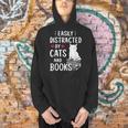 Easily Distracted By Cats And Books Cat Lover Men Hoodie