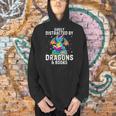 Easily Distracted By Dragons & Books Bookworm Library Men Hoodie