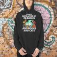 Easily Distracted By Dragons Books Cats Fantasy Book Lover Men Hoodie