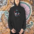 Evil Eye Comic Book Art Eyes Red Blue Grunge Aesthetic Men Hoodie