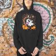 Ghost Reading Book On Swing Halloween Autumn Art Men Hoodie